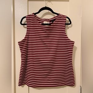 Banana Republic Maroon Striped Button-Back Tank